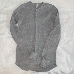 American Apparel Grey Henley Shirt Small